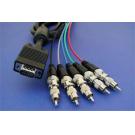 HDTV 5-RCABNC Triple Shielded RGBHV Breakout Cable 50FT