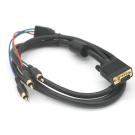 HDTV 3-RCA Triple Shielded HD15 Component Breakout Cable 6FT